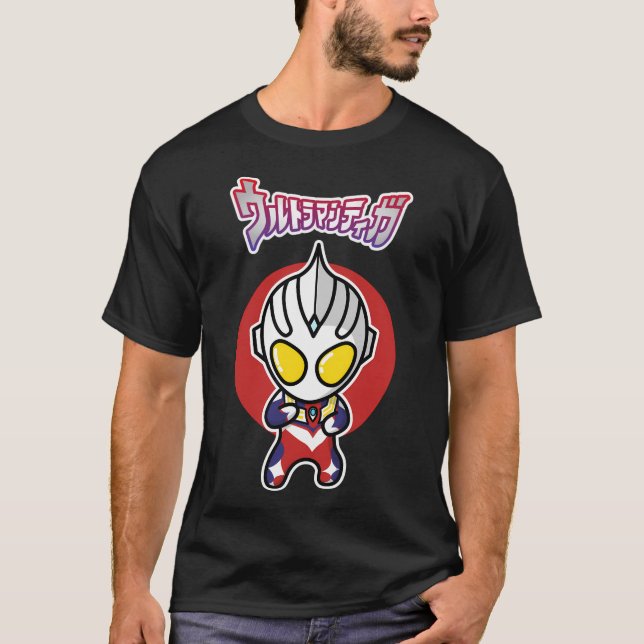 Camiseta Ultraman Tiga Multi Tipo Estilo Chibi Kawaii (Anverso)