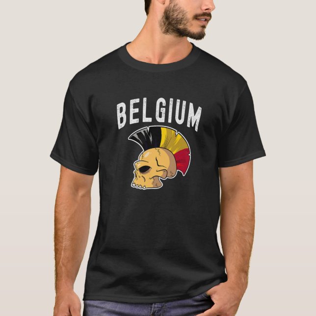 Camiseta Ultras de Bélgica Mohawk Skull. Apoyo a los equipo (Anverso)