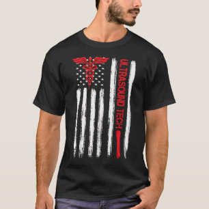 Camiseta Ultrasonido Tech American Flag Cardiac Vascular So