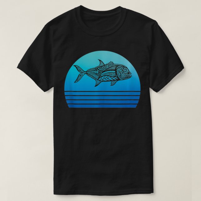 Camiseta Ulua Fishing Native Hawaiian Tshirt  Hawaiian Trib (Diseño del anverso)