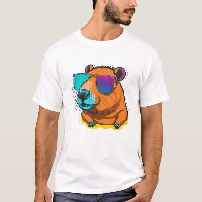 Camiseta uma capivara de óculos (Anverso)