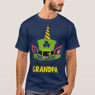 Camiseta Un abuelo afortunado unicornio enfrenta a Sha