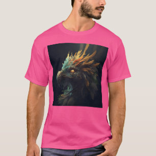 Camiseta Un acercamiento de un pájaro con plumas en su cabe