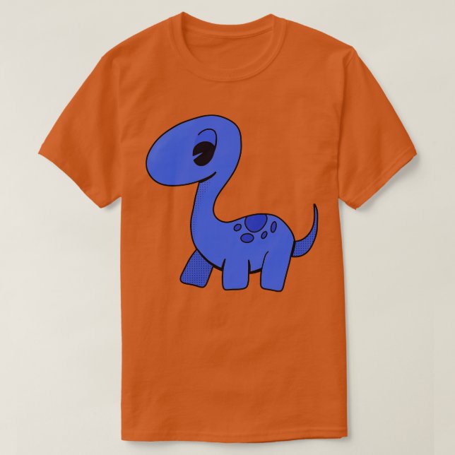 Camiseta Un Adorable Dinosaurio Azul (Diseño del anverso)