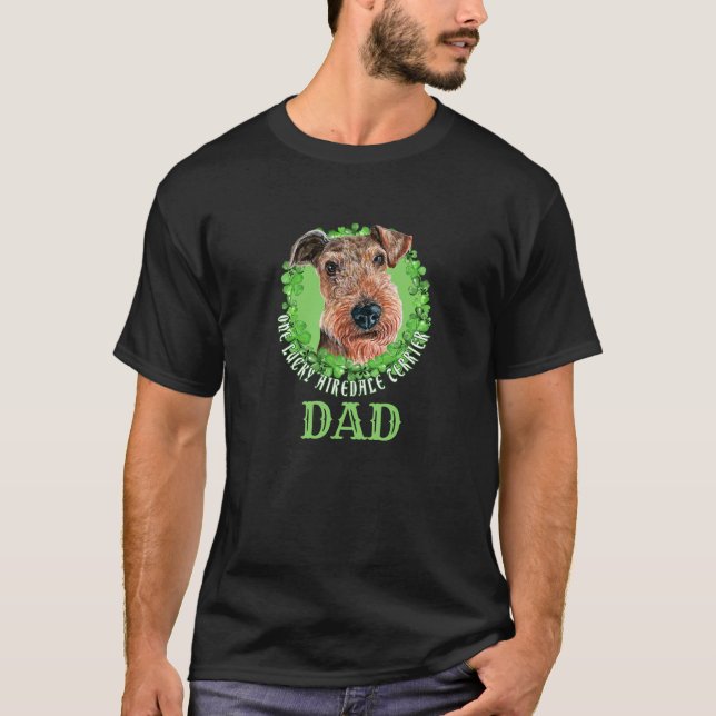 Camiseta Un afortunado Airedale Terrier Dad St. Patrick (Anverso)