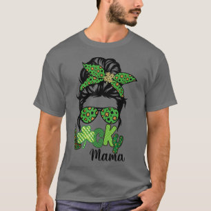 Camiseta Un afortunado amante de mamá desordenado leopardo 