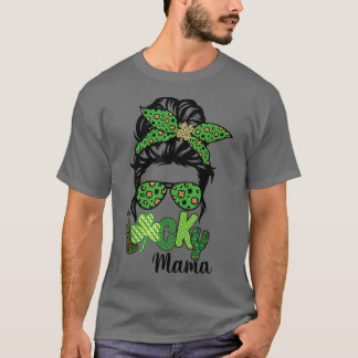 Camiseta Un afortunado amante de mamá desordenado leopardo