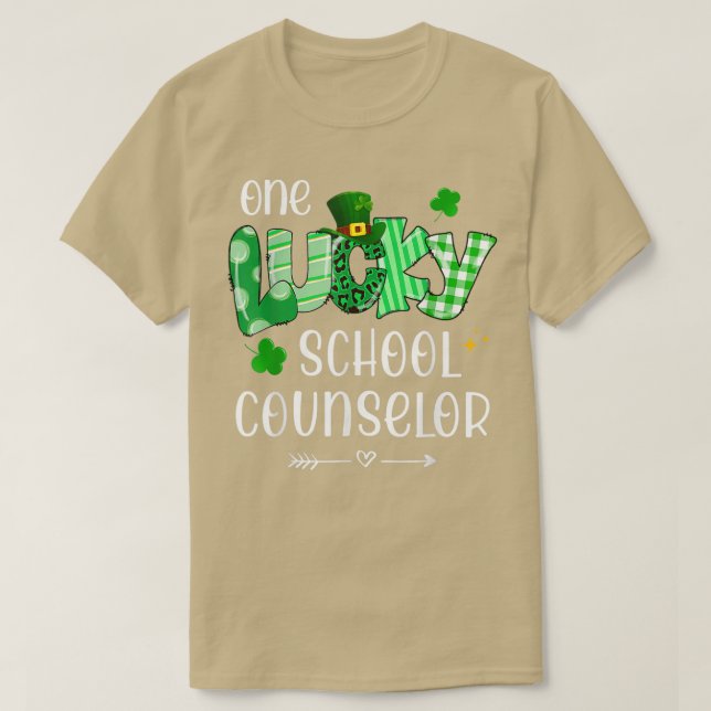 Camiseta Un afortunado consejero escolar Shamrock Teacher S (Diseño del anverso)