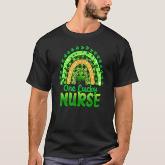 Camiseta Un afortunado enfermero Leopardo Trébol Feliz Día