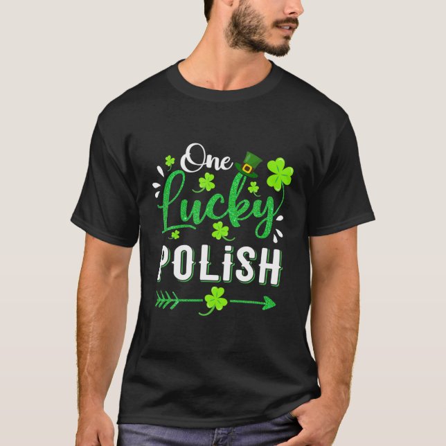 Camiseta Un afortunado Gorra polaco de Shamrock Leprechaun  (Anverso)
