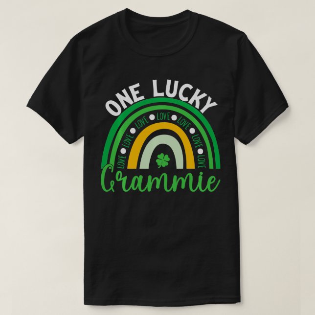 Camiseta Un afortunado Grammie Boho Rainbow Irish Saint Pat (Diseño del anverso)