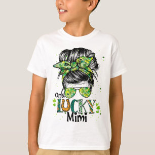 Camiseta Un afortunado Mimi Moño Despeinado Feliz Día de Sa