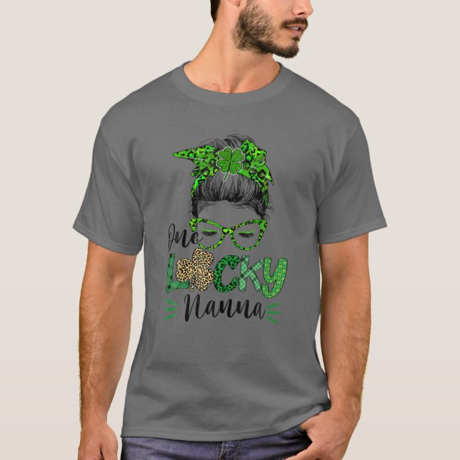 Camiseta Un afortunado Nanna St Patricks Day Mom Grandma Me (Anverso)