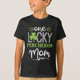 Camiseta Un afortunado Percheron Horse Mom Irish Horseback