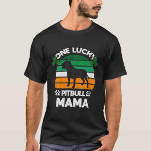 Camiseta Un afortunado Pitbull Mama Funny Pitbulldog St Pat