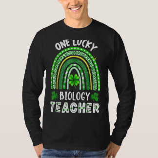 Camiseta Un afortunado profesor de biología Rainbow St Patr