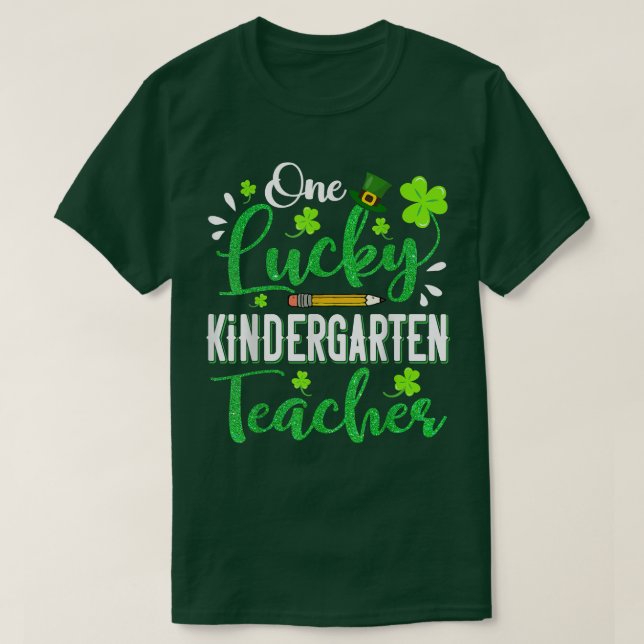 Camiseta Un afortunado profesor de guardería Lápiz Shamrock (Diseño del anverso)