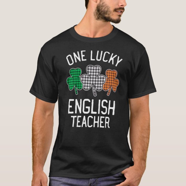 Camiseta Un afortunado profesor de inglés St Patrick's Day  (Anverso)