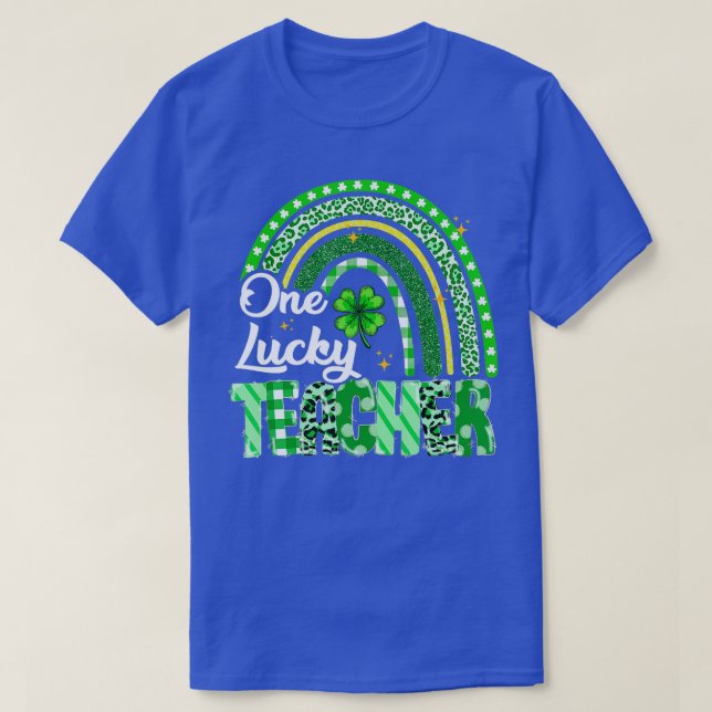 Camiseta Un afortunado profesor de leopardo arcoiris en el  (Diseño del anverso)