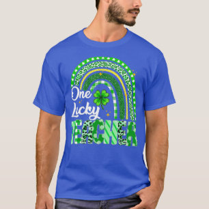 Camiseta Un afortunado profesor de leopardo arcoiris en el 