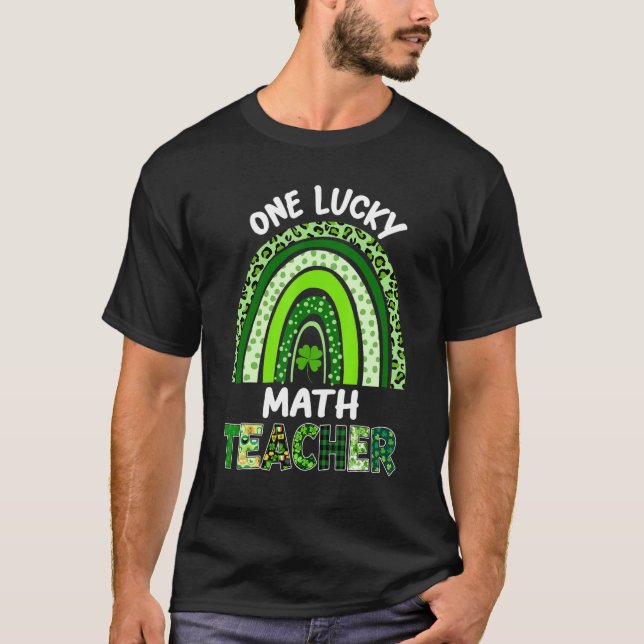 Camiseta Un afortunado profesor de matemáticas, leopardo ar (Anverso)
