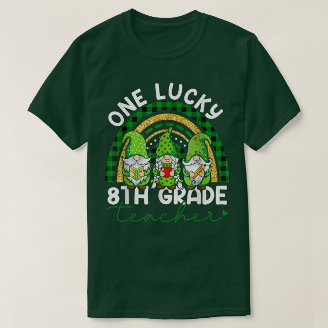 Camiseta Un afortunado profesor de octavo grado gana St Pat (Diseño del anverso)