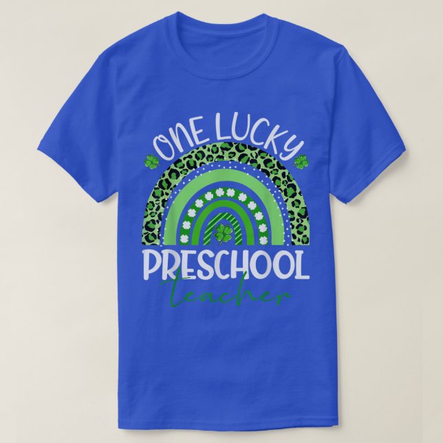 Camiseta Un afortunado profesor de preescolar leopardo arco (Diseño del anverso)
