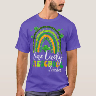 Camiseta Un afortunado profesor de preescolar Rainbow Shamr