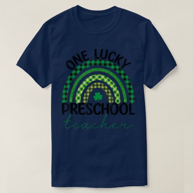 Camiseta Un afortunado profesor de preescolar Rainbow St Pa (Diseño del anverso)