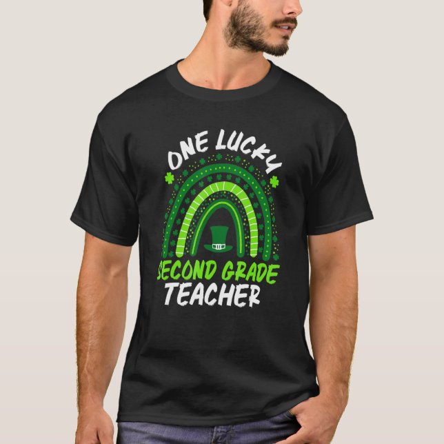 Camiseta Un afortunado profesor de segundo grado Rainbow St (Anverso)