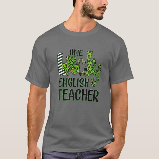 Camiseta Un afortunado profesor de Shamrock inglés St Patri (Anverso)