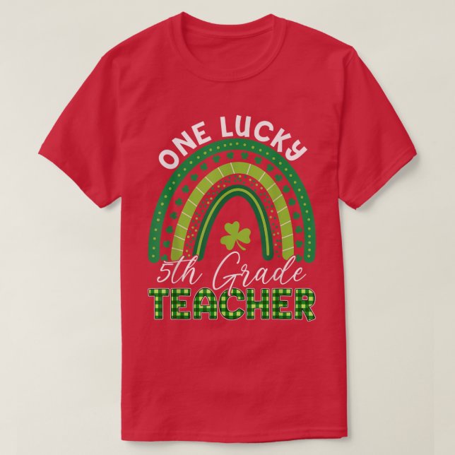 Camiseta Un afortunado profesor de St Patrick's Day 5º grad (Diseño del anverso)
