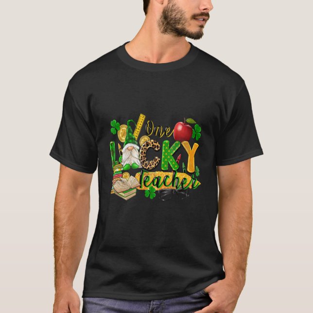 Camiseta Un afortunado profesor del oeste de St Patricks Da (Anverso)