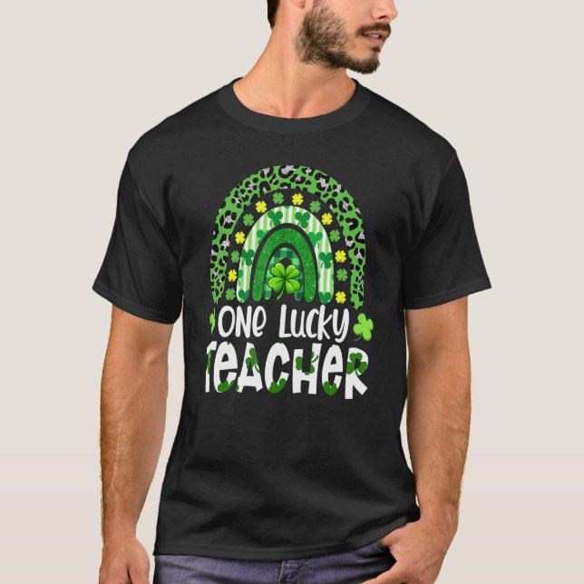Camiseta Un afortunado profesor del Rainbow Teachick St Pat (Anverso)