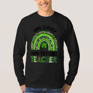Camiseta Un afortunado profesor Montessori leopardo arcoiri