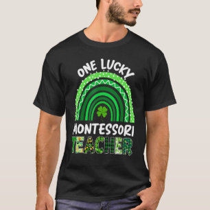 Camiseta Un afortunado profesor Montessori leopardo arcoiri