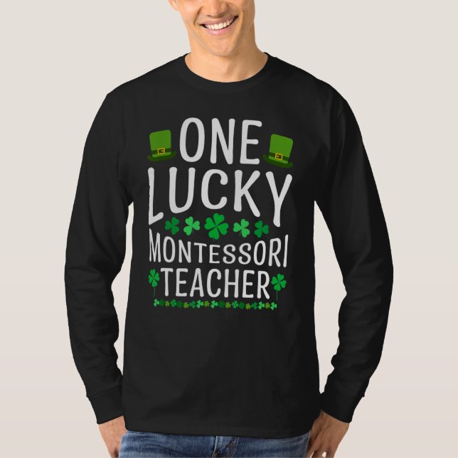 Camiseta Un afortunado profesor Montessori Saint Patrick Co (Anverso)