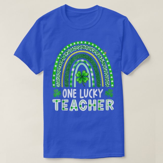 Camiseta Un afortunado profesor Rainbow Happy St Patricks D (Diseño del anverso)