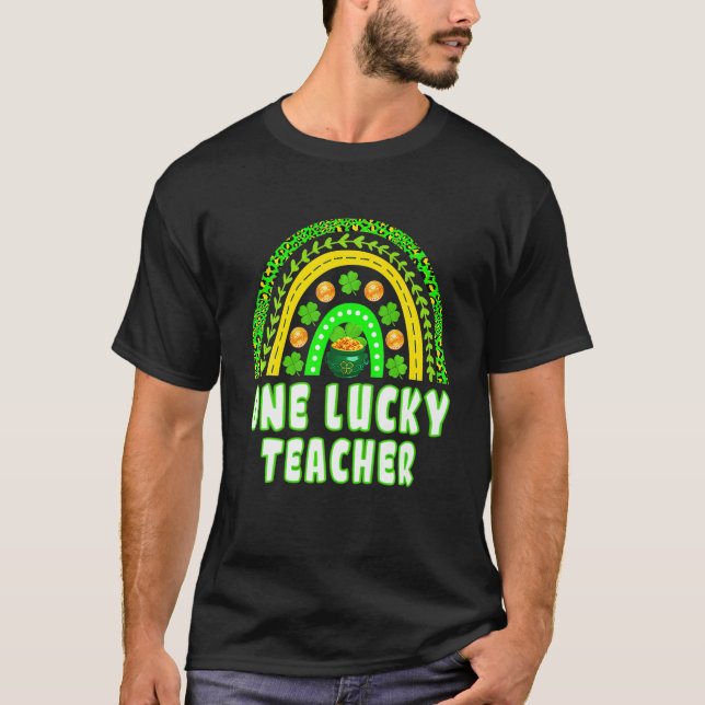 Camiseta Un afortunado profesor Rainbow St Patrick's Day Gi (Anverso)