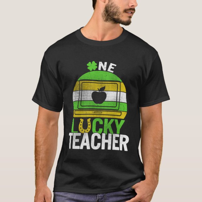 Camiseta Un afortunado profesor virtual St Patricks Day App (Anverso)