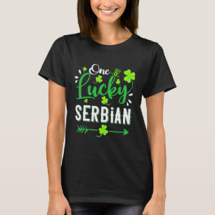 Camiseta Un afortunado Shamrock Leprechaun Serbio Gorra St 