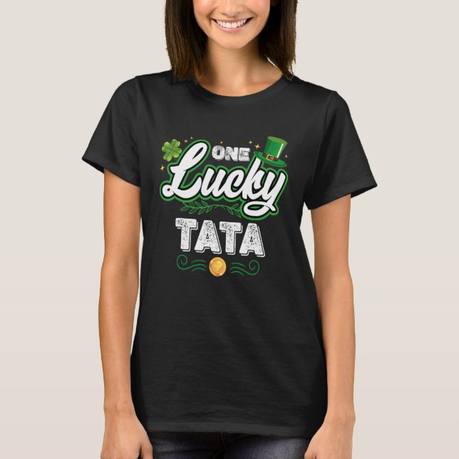 Camiseta Un afortunado Tata St Patrick's Day Fam irlandesa  (Anverso)
