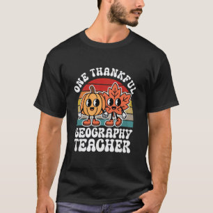 Camiseta Un agradecido profesor de geografía divertido otoñ