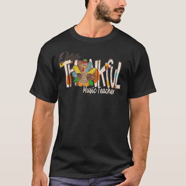 Camiseta Un agradecido profesor de música Turkey Agradecido (Anverso)