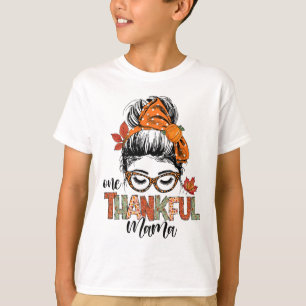 Camiseta Un agradecimiento a Mama Messy Bun Fall otoño en T
