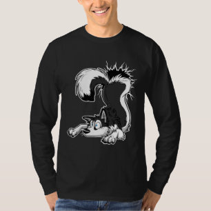 Camiseta Un aguado blanco negro arroja una línea de contorn