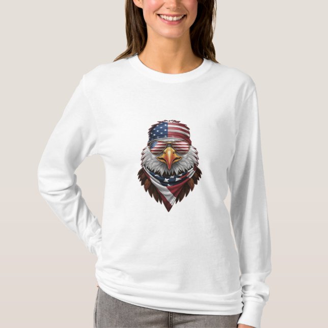 Camiseta Un águila calva patriótica (Anverso)