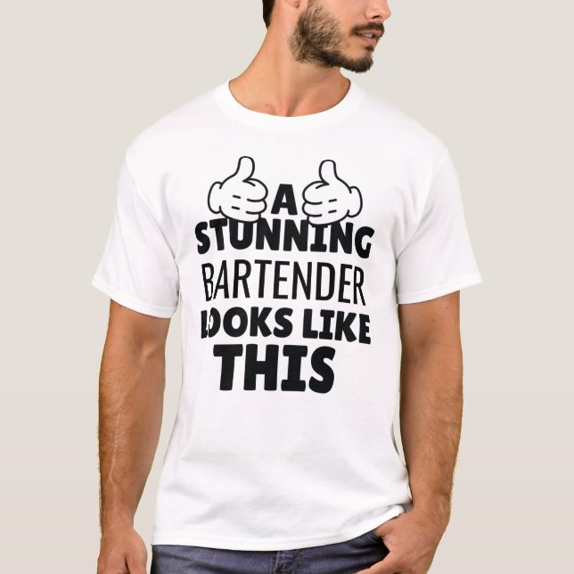 Camiseta Un Alarmante Bartender Se Parece A Este Gracioso P (Anverso)