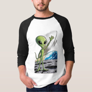 Camiseta Un alienígena amistoso ondeando