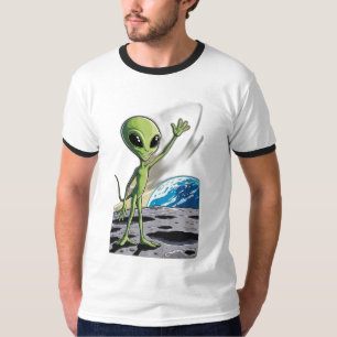Camiseta Un alienígena amistoso ondeando